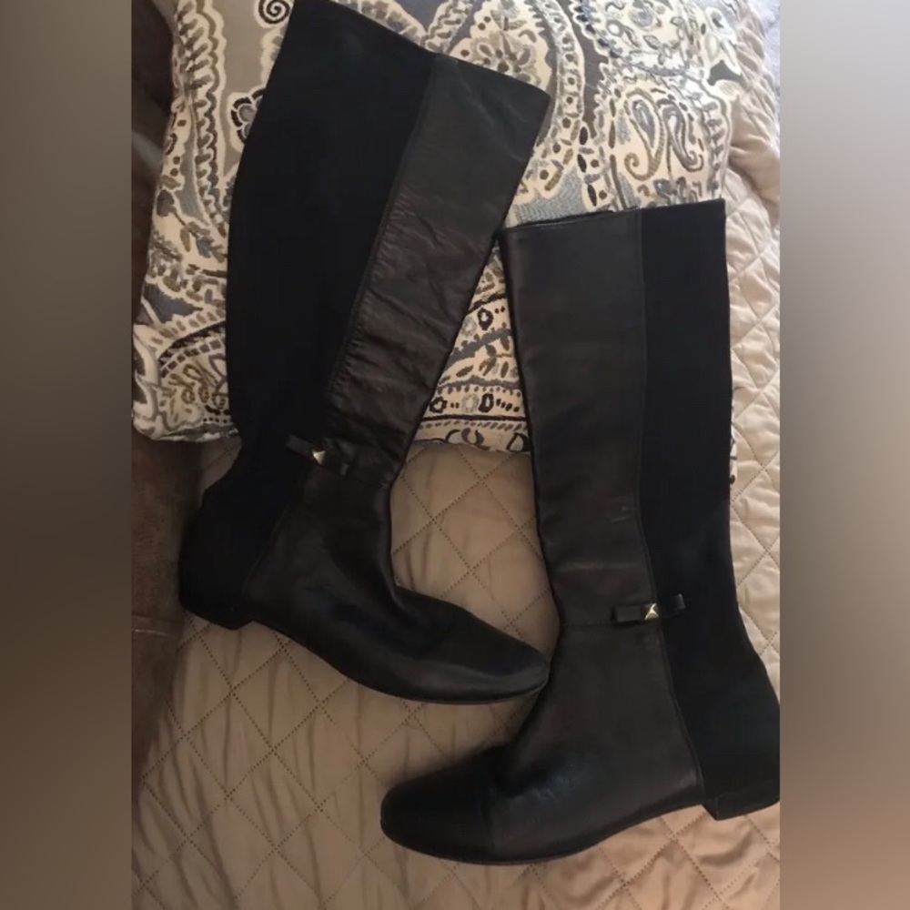 Kate Spade 8M black flat pull on boots